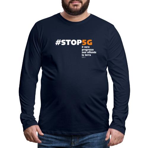 Linea Stop5G con frase - Maglietta Premium a manica lunga da uomo