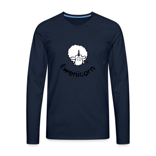 Ewenicorn - se on sateenkaaren yksisarvinen lammas! (Text) - Miesten premium pitkähihainen t-paita