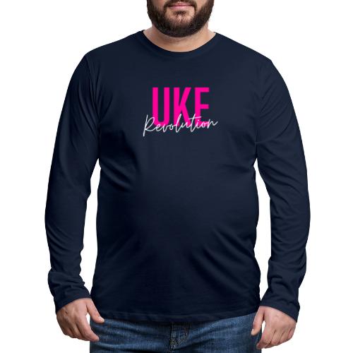 Front & Back Pink Uke Revolution + Get Your Uke On - Herre premium T-shirt med lange ærmer