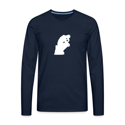 The Thinker White Silhouette - Men's Premium Longsleeve Shirt