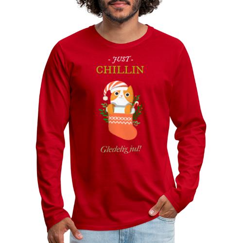 Just chillin - Gledelig jul - Premium langermet T-skjorte for menn