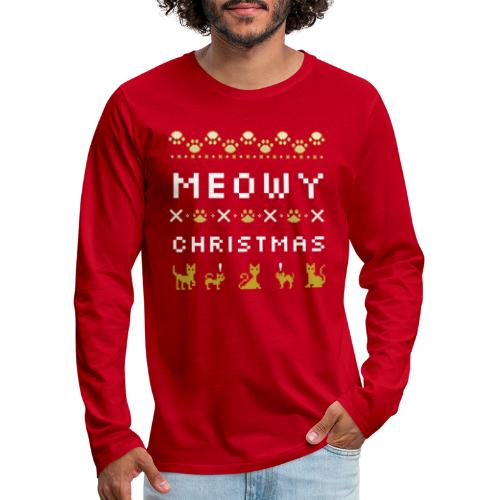 meowy christmas - Premium langermet T-skjorte for menn