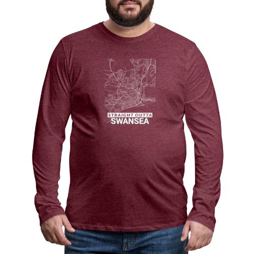 Straight Outta Swansea city map and streets - Men's Premium Longsleeve Shirt