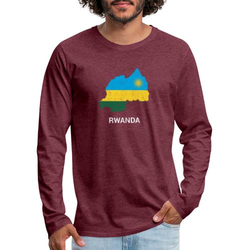 Rwanda country map & flag - Men's Premium Longsleeve Shirt