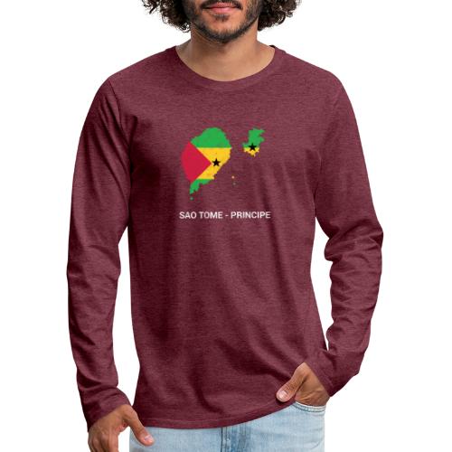 Sao Tome and Principe country map & flag - Men's Premium Longsleeve Shirt