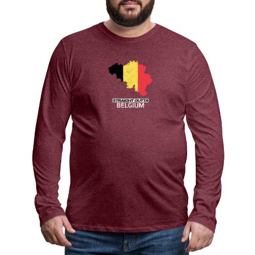 Straight Outta Belgium country map - Men's Premium Longsleeve Shirt