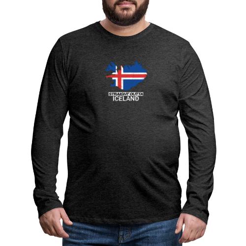 Straight Outta Iceland country map - Men's Premium Longsleeve Shirt