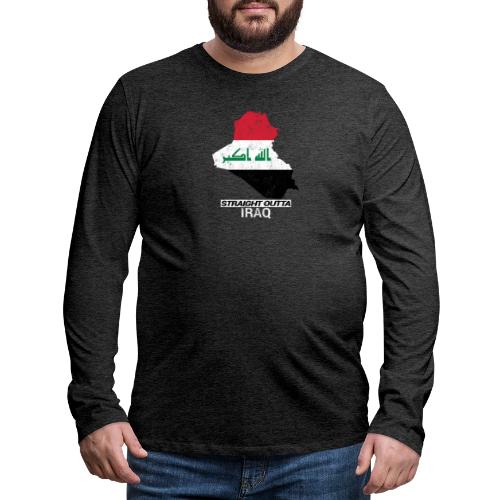 Straight Outta Iraq country map & flag - Men's Premium Longsleeve Shirt