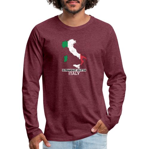 Straight Outta Italy (Italia) country map flag - Men's Premium Longsleeve Shirt