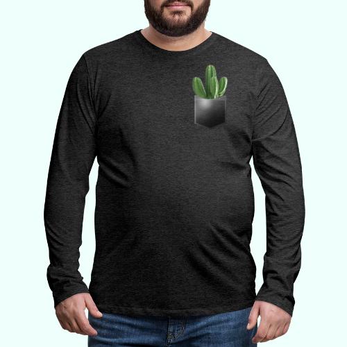 kieszeń kaktus - Koszulka męska Premium z długim rękawem