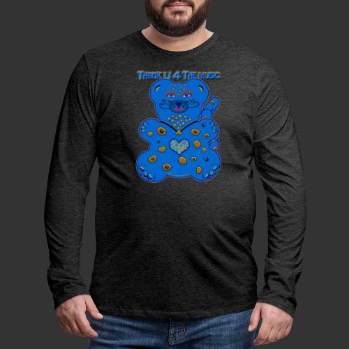 Thank U 4 the music * bear-cat in blue - Men's Premium Longsleeve Shirt