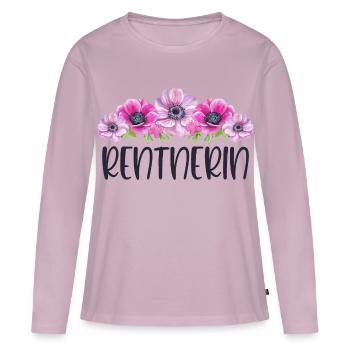 Rentnerin Rente Ruhestand Rentner Blumen - Frauen Premium Bio Langarmshirt - Altrosa - Vorne - Julia (174cm)