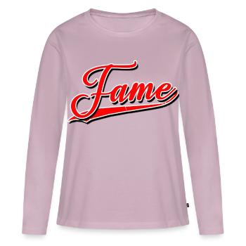 célébrité célèbre célèbre gagnant populaire connu - T-shirt manches longues Premium bio Femme - rose poudré - Devant - Julia (174cm)
