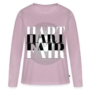 DUR mais JUSTE - T-shirt manches longues Premium bio Femme - rose poudré - Devant - Julia (174cm)