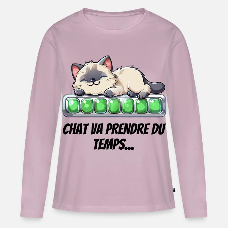 Katze wird Zeit brauchen - süßes Kätzchen - Frauen Premium Bio Langarmshirt - Altrosa