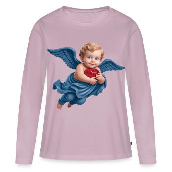 CUPID CHERUB #1 - peace & love - T-shirt manches longues Premium bio Femme - rose poudré - Devant - Julia (174cm)