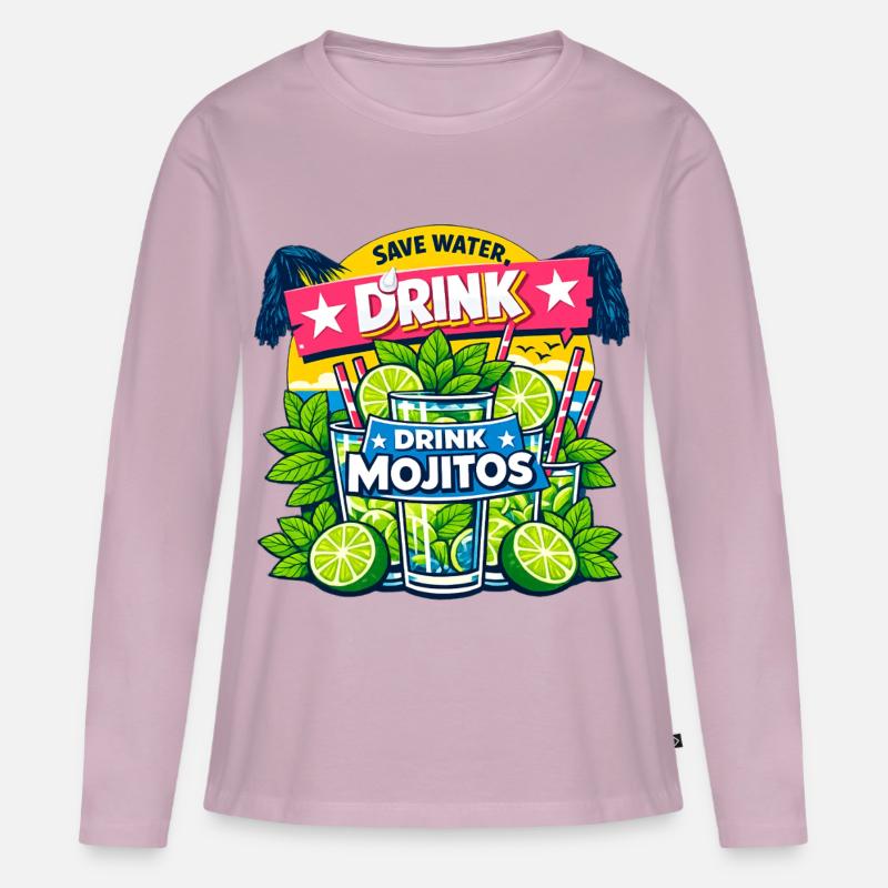 Save the water, drink Mojitos - Women's Premium Organic Long Sleeve Shirt - dusky pink