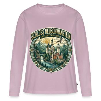 Château de Neuschwanstein - T-shirt manches longues Premium bio Femme - rose poudré - Devant - Julia (174cm)