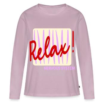 Système nerveux Détendez-vous - T-shirt manches longues Premium bio Femme - rose poudré - Devant - Julia (174cm)