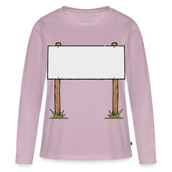 Bannière publicitaire en carton animé en bois - T-shirt manches longues Premium bio Femme - rose poudré - Devant - Julia (174cm)