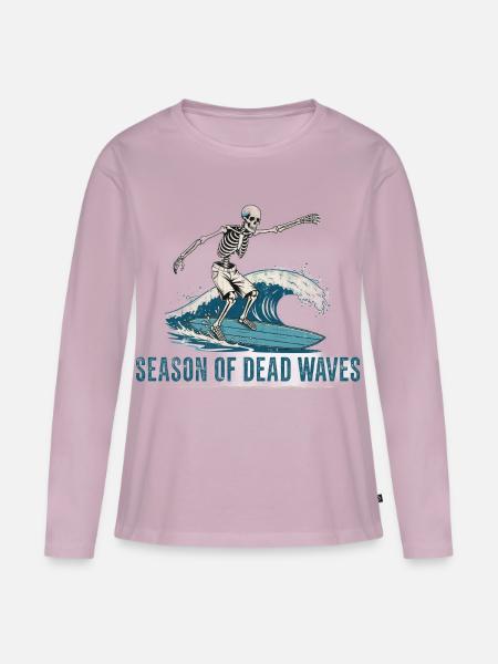 Halloween Skelett - Frauen Premium Bio Langarmshirt - Altrosa