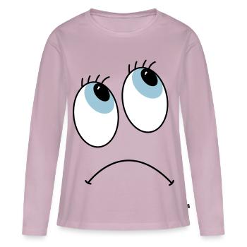 Les yeux - T-shirt manches longues Premium bio Femme - rose poudré - Devant - Julia (174cm)
