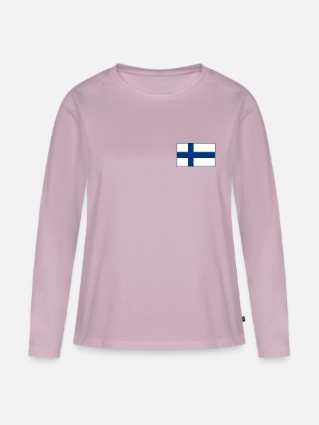 Finnland Flagge - Frauen Premium Bio Langarmshirt - Altrosa