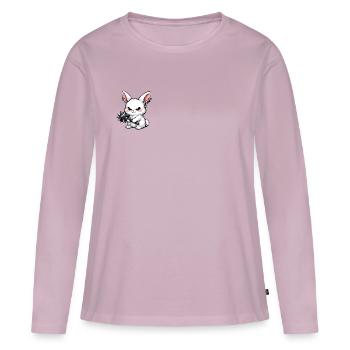 Kuschelhase mit Stachelhammer - Frauen Premium Bio Langarmshirt - Altrosa - Vorne - Julia (174cm)