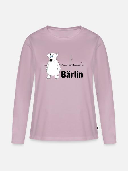 Berlin mit Berliner Bär = Bärlin - Frauen Premium Bio Langarmshirt - Altrosa