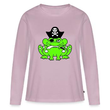 Frog Captain Cap Toad Funny Comic Cartoon - Women's Premium Organic Long Sleeve Shirt - dusky pink - Front - Julia (174cm)