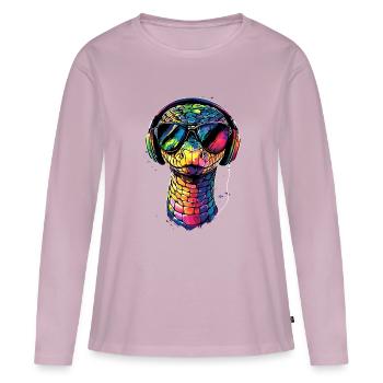 serpent, python, cobra, serpent à sonnettes, serpents - T-shirt manches longues Premium bio Femme - rose poudré - Devant - Julia (174cm)