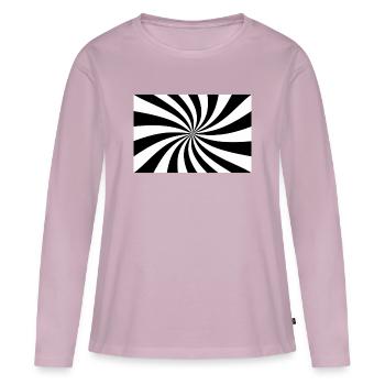 Hypnotische Schwarz-Weiß-Spirale - Frauen Premium Bio Langarmshirt - Altrosa - Vorne - Julia (174cm)