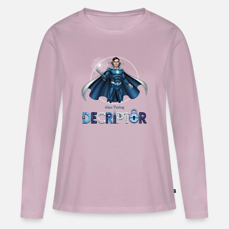 Hero Coder Entschlüsseler - Frauen Premium Bio Langarmshirt - Altrosa