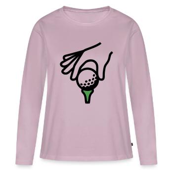 Golfball Abschlag Tee Golfsport Golfclub Golfer - Frauen Premium Bio Langarmshirt - Altrosa - Vorne - Julia (174cm)