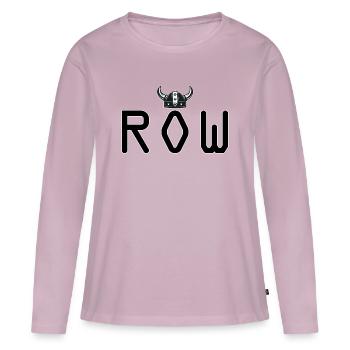 Logo du casque Viking ROW - T-shirt manches longues Premium bio Femme - rose poudré - Devant - Julia (174cm)