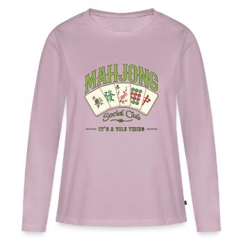 Mahjong-Spiel Sozialclub-Mahjong-Spieler - Frauen Premium Bio Langarmshirt - Altrosa - Vorne - Julia (174cm)