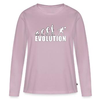 Don d’histoire professionnelle Evolution Padel - T-shirt manches longues Premium bio Femme - rose poudré - Devant - Julia (174cm)
