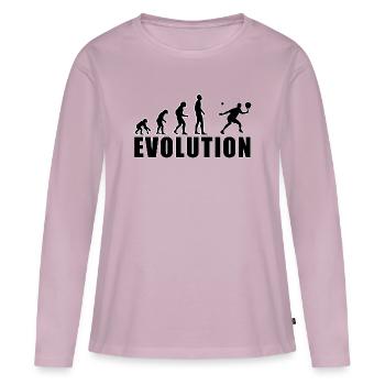Cadeau joueur de padel Evolution - T-shirt manches longues Premium bio Femme - rose poudré - Devant - Julia (174cm)