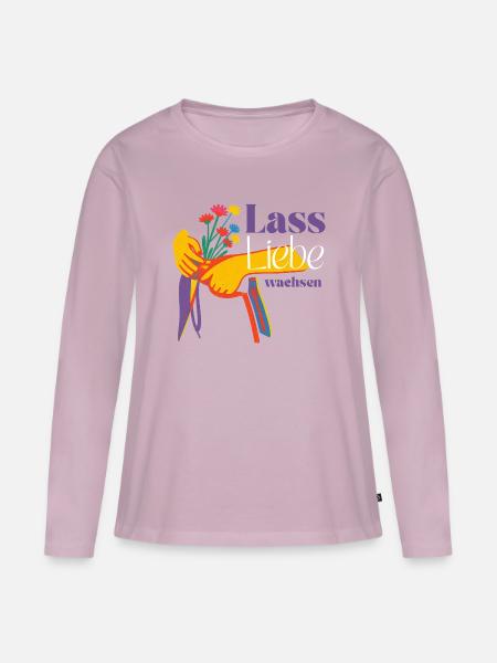 Lass Liebe wachsen – kraftvoll & zärtlich - Frauen Premium Bio Langarmshirt - Altrosa