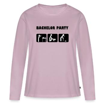 Célébration du baccalauréat - T-shirt manches longues Premium bio Femme - rose poudré - Devant - Julia (174cm)