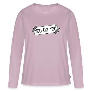 Tu fais ton drôle Confiance en toi Logo de la liberté - T-shirt manches longues Premium bio Femme - rose poudré - Devant - Julia (174cm)