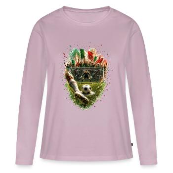 Italienischer Torjubel – Feuerwerk-Design - Frauen Premium Bio Langarmshirt - Altrosa - Vorne - Julia (174cm)