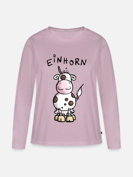 Einhorn - Kuh - Rind - Frauen Premium Bio Langarmshirt - Altrosa