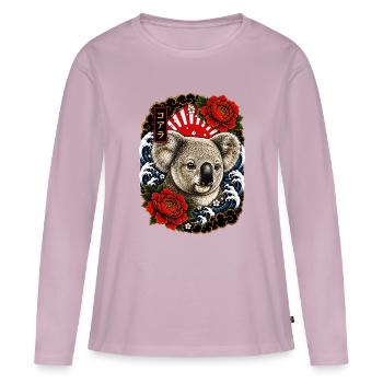 Koala im japanischen Irezumi Tattoo Stil - Frauen Premium Bio Langarmshirt - Altrosa - Vorne - Julia (174cm)