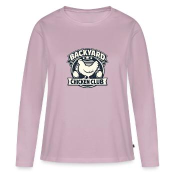 Backyard Chicken Club - Women's Premium Organic Long Sleeve Shirt - dusky pink - Front - Julia (174cm)