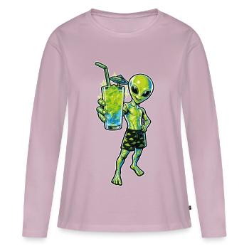 Alien Cocktail Party - Women's Premium Organic Long Sleeve Shirt - dusky pink - Front - Julia (174cm)
