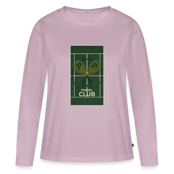 Conception des courts du Padel Club - T-shirt manches longues Premium bio Femme - rose poudré - Devant - Julia (174cm)