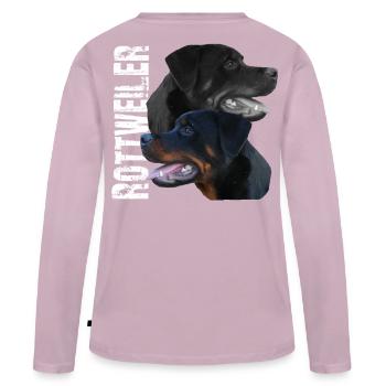 Rottweiler chien de garde chien de combat chiens de lutte - T-shirt manches longues Premium bio Femme - rose poudré - Dos - Julia (174cm)