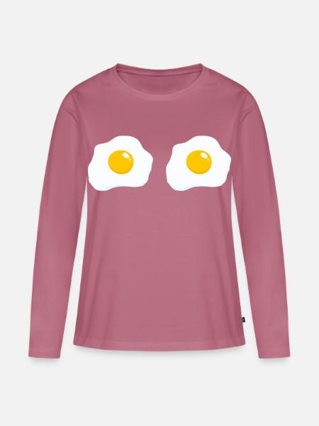 Doppelspiegelei Cartoon - Frauen Premium Bio Langarmshirt - Mauve