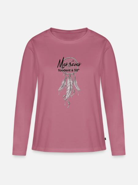 Meine Träume schmelzen bei 50° - Frauen Premium Bio Langarmshirt - Mauve